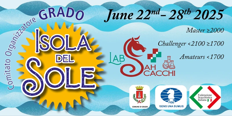Copertina dell'Open Internazionale di Scacchi Grado Isola del Sole 2025